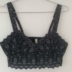 Free people black embroidered bralette